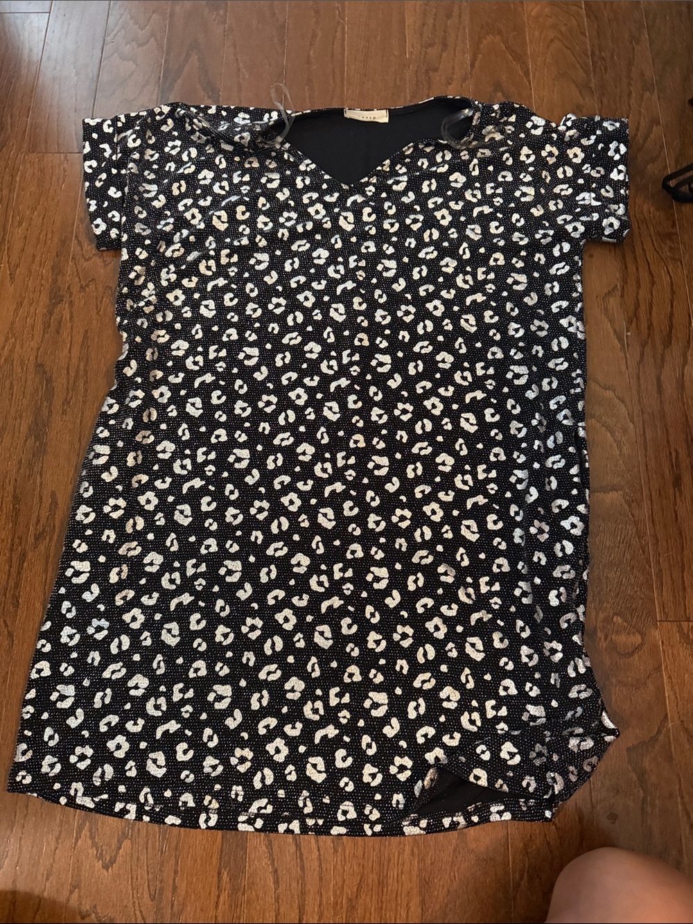 entro Black and White Leopard Print Mini Dress